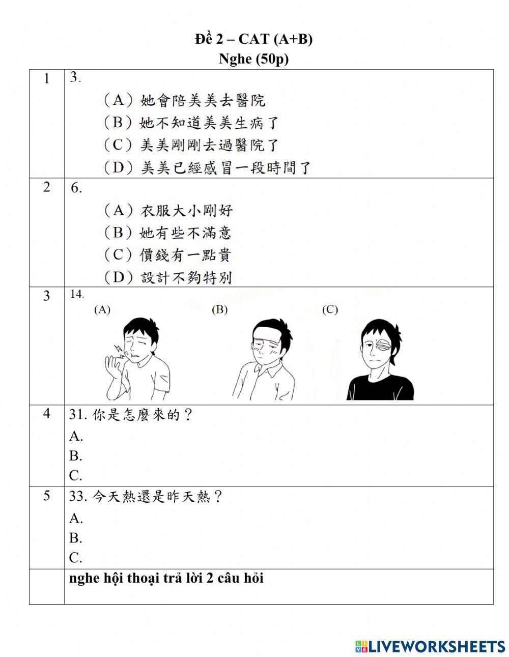 Đề Trộn - Nghe - 02