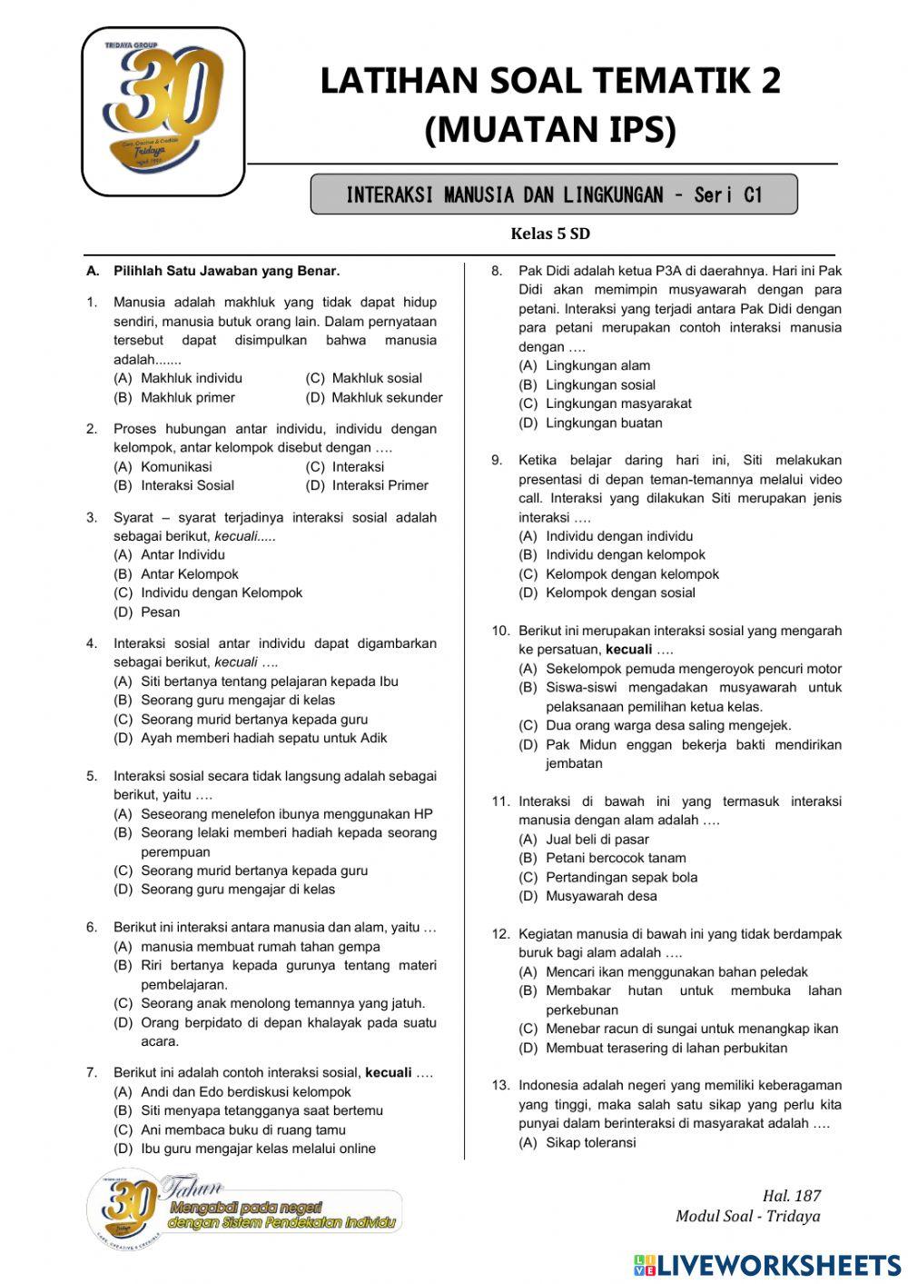 Interaksi Manusia dan Lingkungan