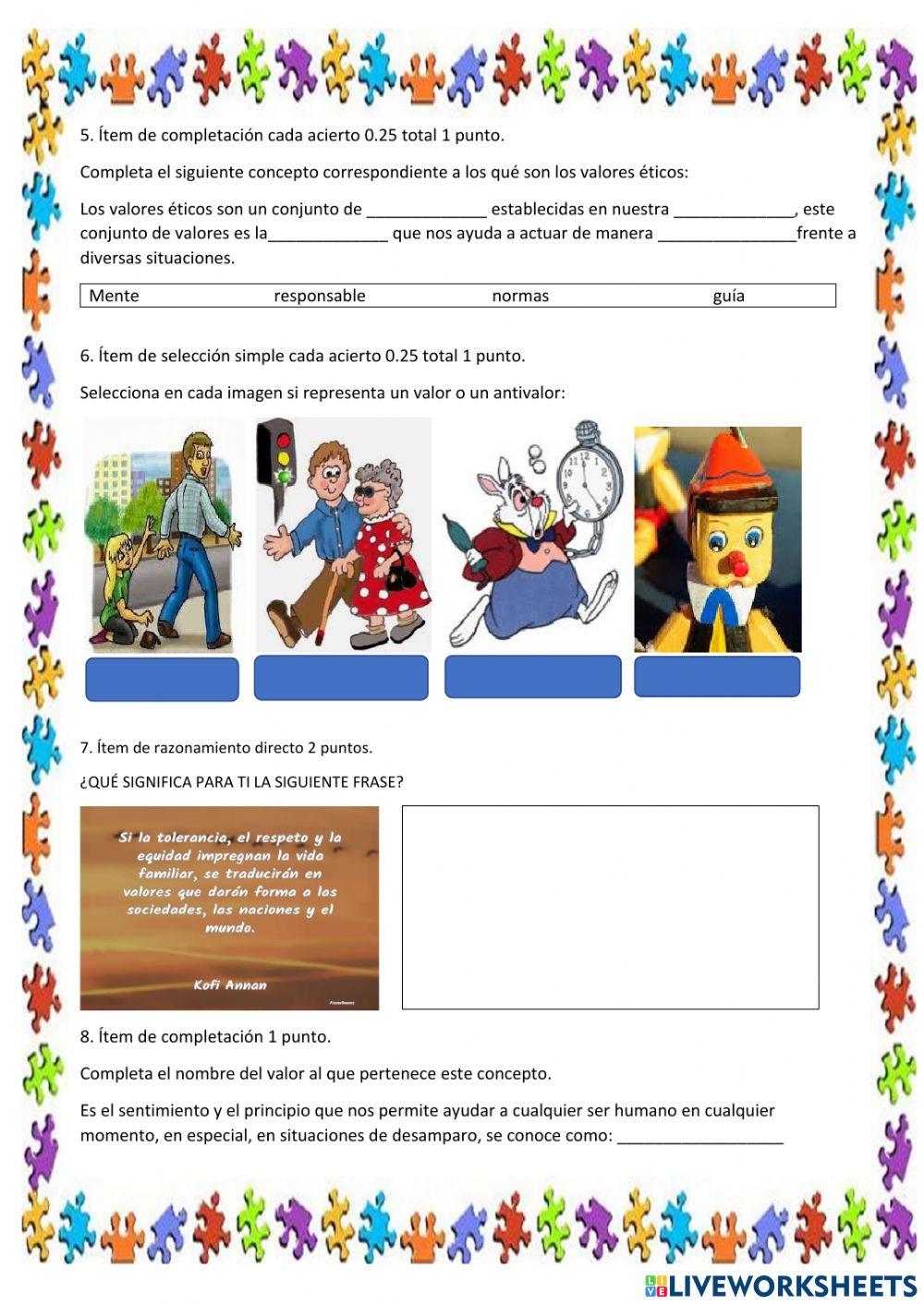 Evaluación quimestral