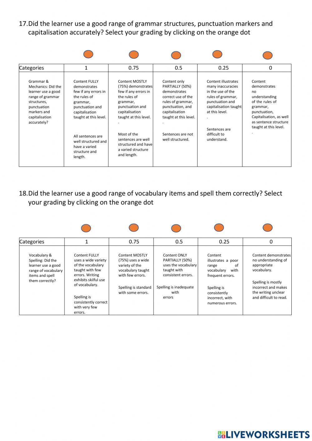 Eli writing rubric 1