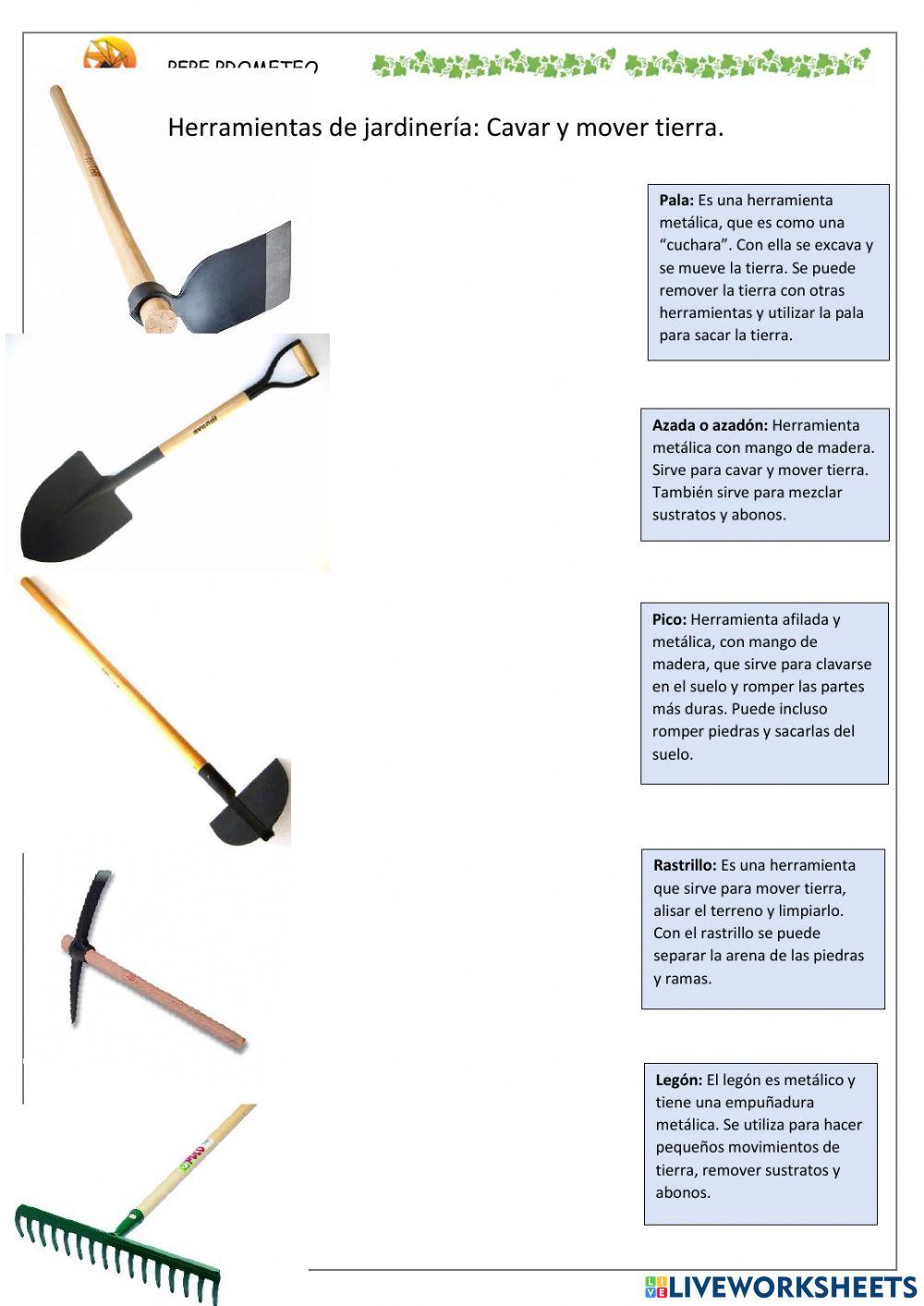 Herramientas para cavar y mover tierra