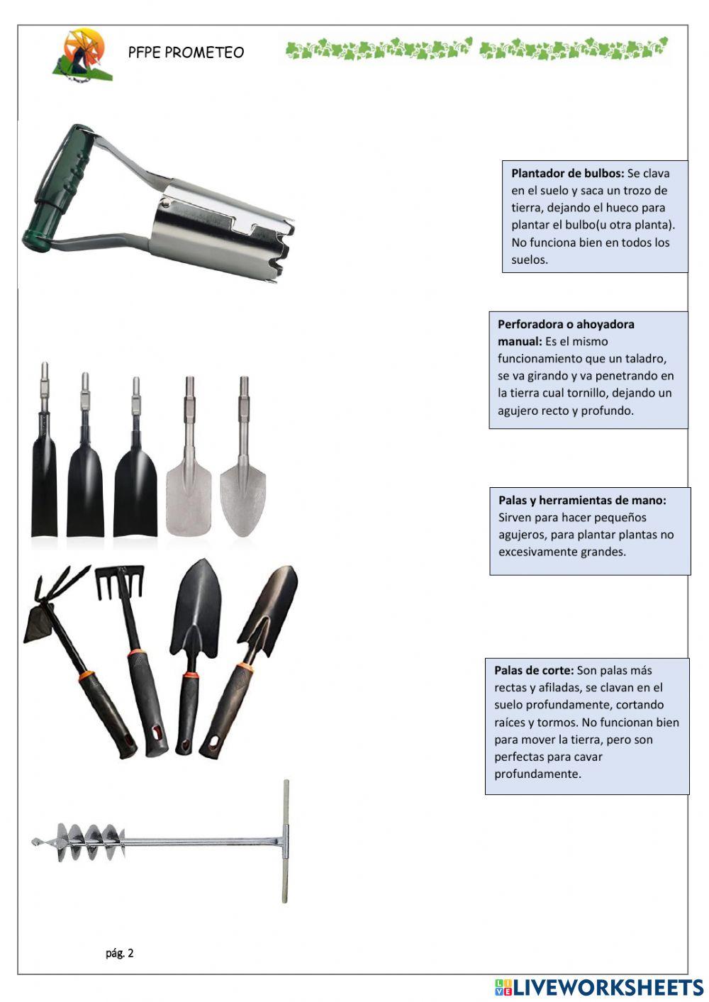 Herramientas para cavar y mover tierra