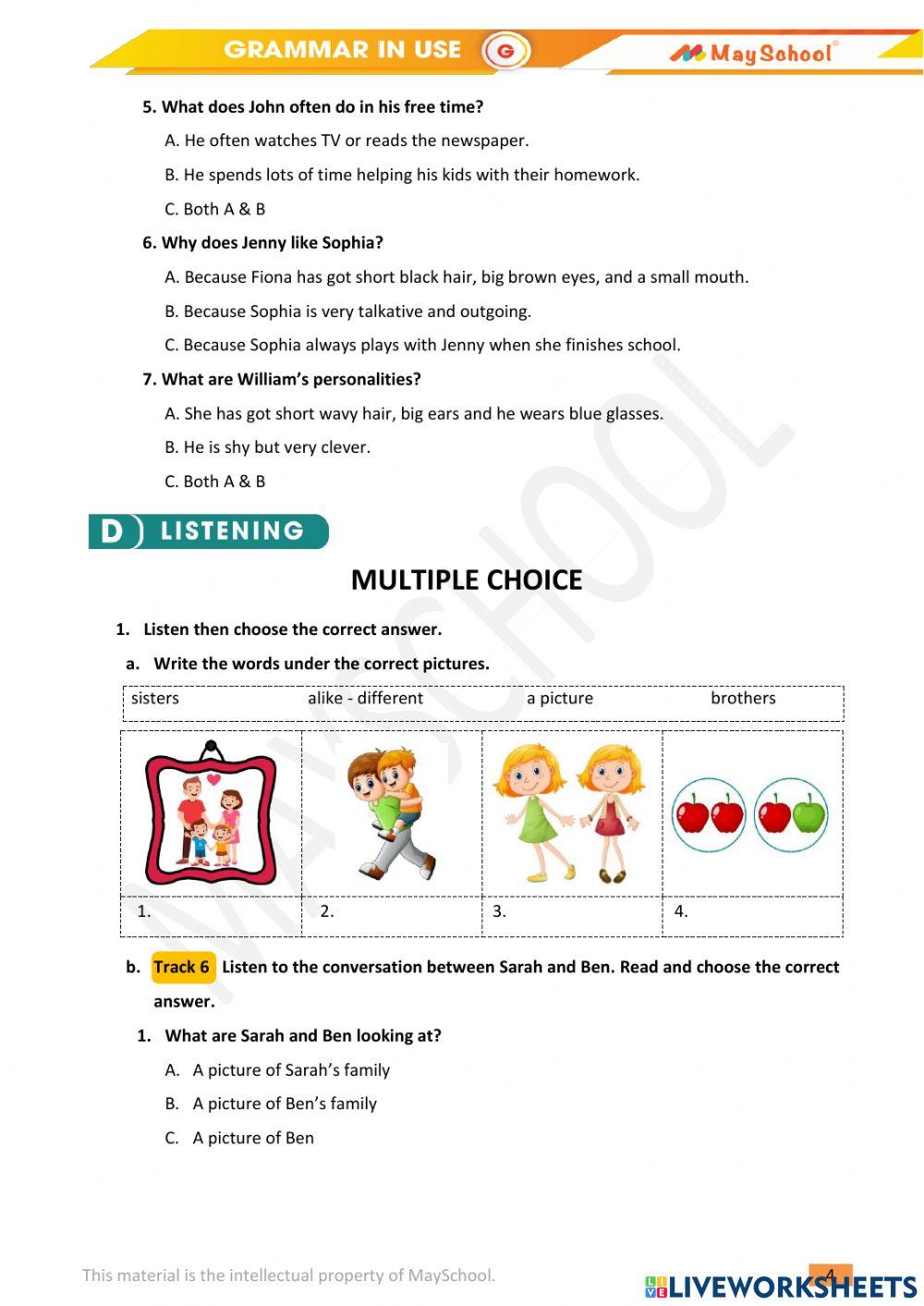 G-U3-People I Love-Read & Listen