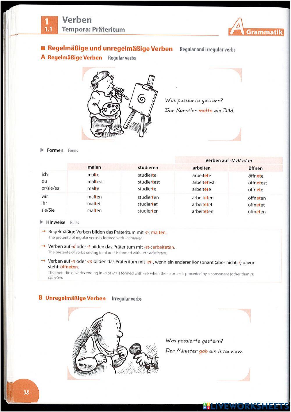 Schubert Verlag Online übungen 2724892 | PRÄTERITUM Grammatik A Schubert Verlag | NÚRIA