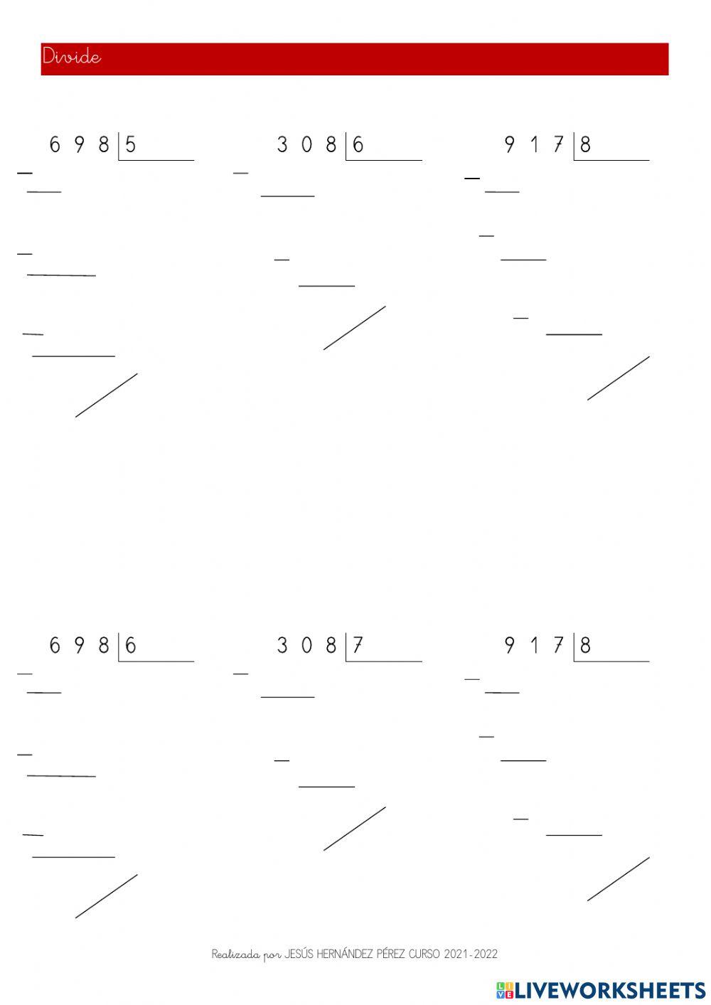 División por 1 cifra