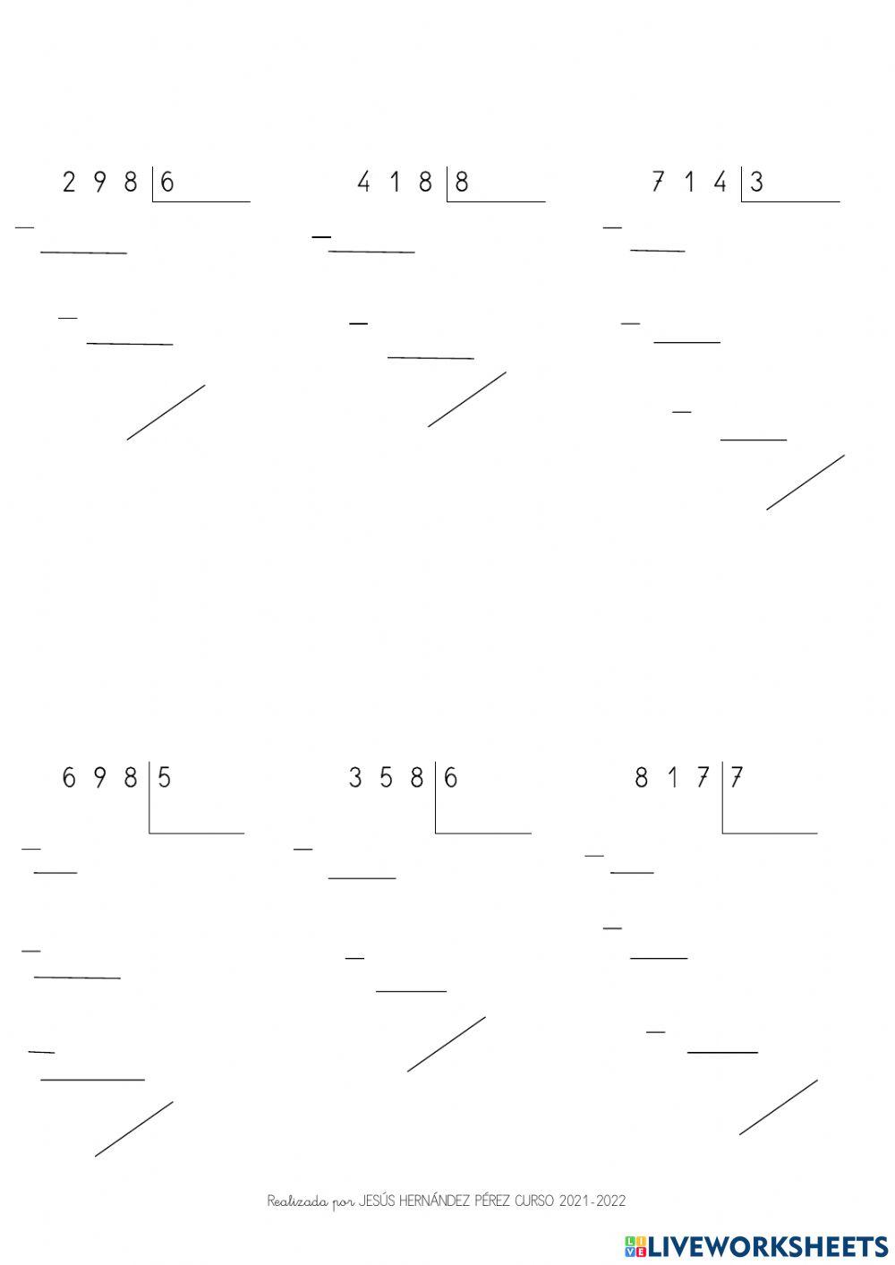 División por 1 cifra