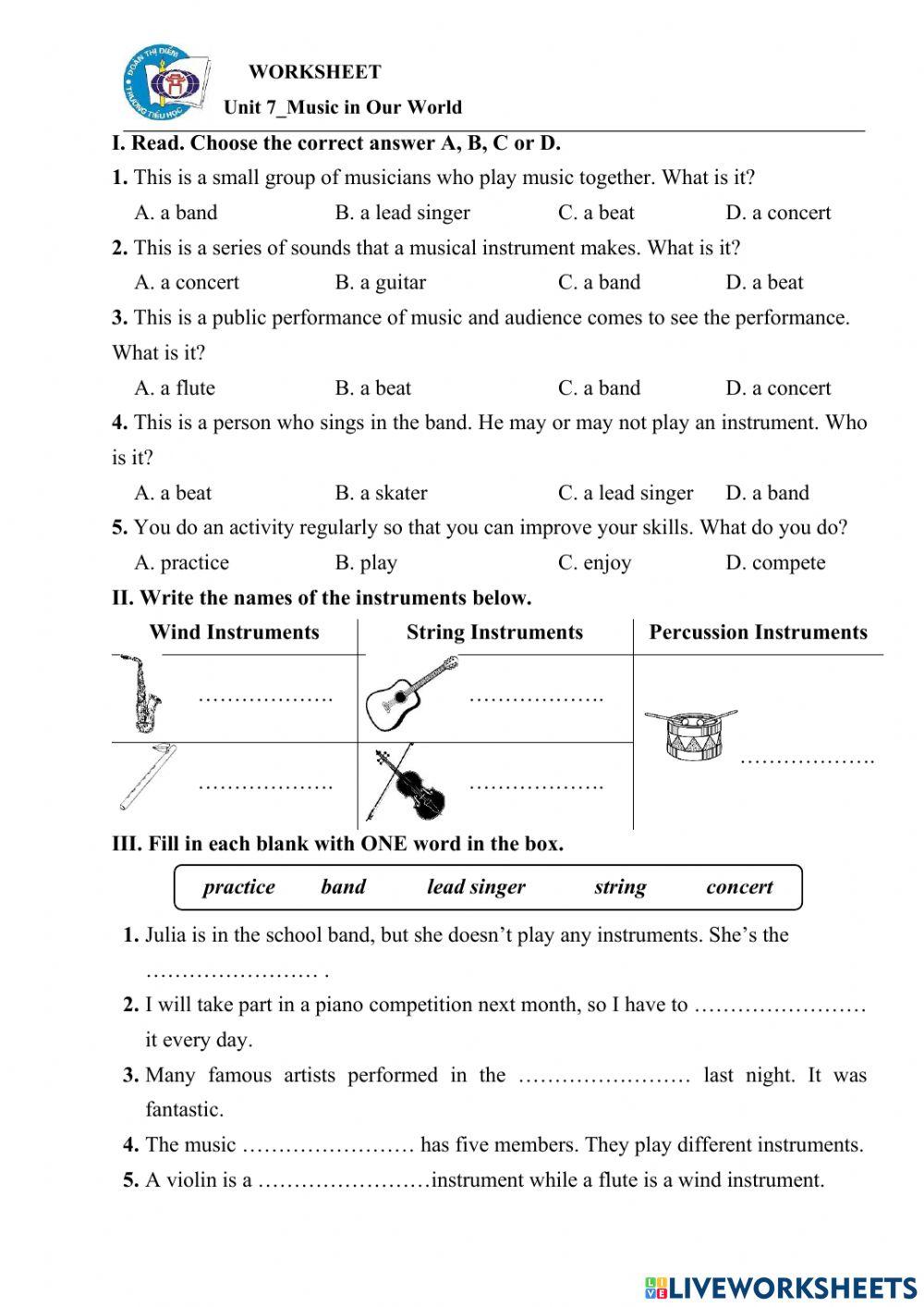 Unit 7-Music in Our World