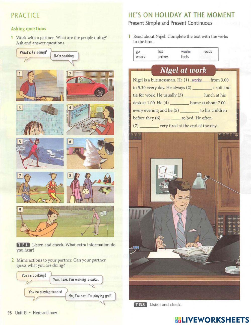 Unit 13 New Headway plus Beginners with audio online exercise for ...