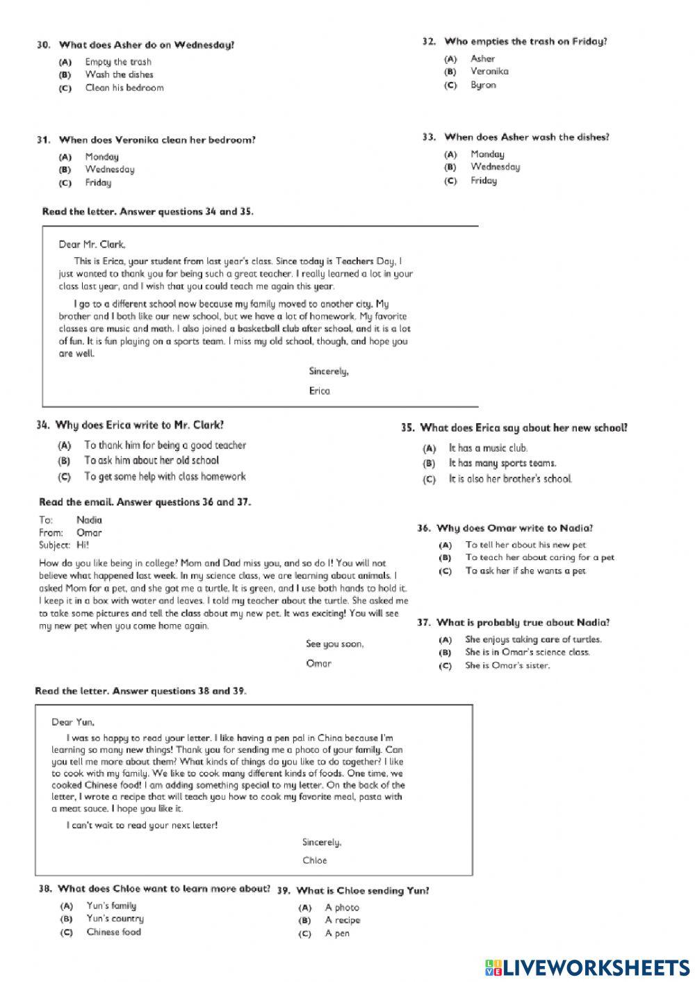 Teacher Jennifer TPS1 sample test