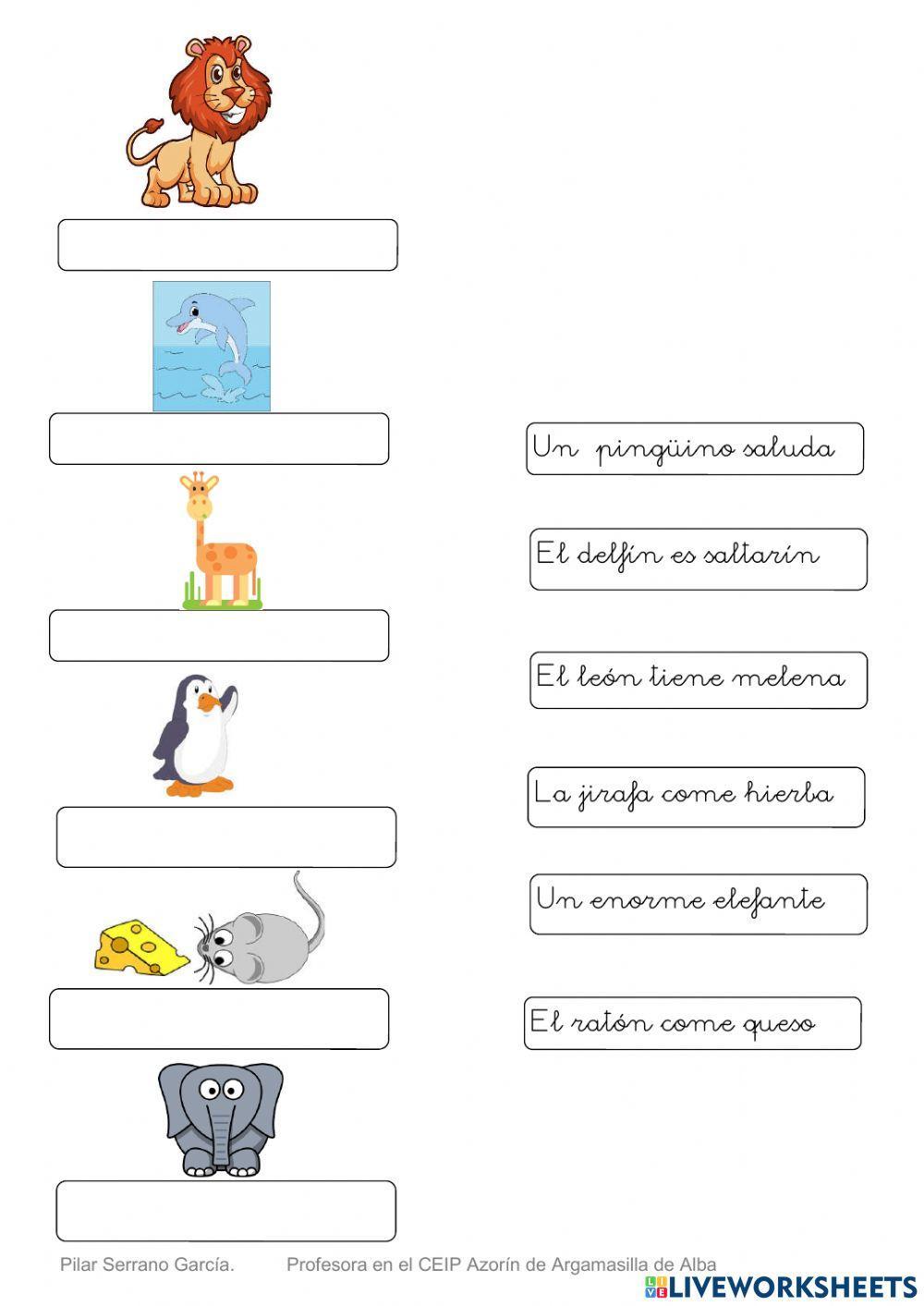 Comprensión lectora animales Comprensión lectora animales