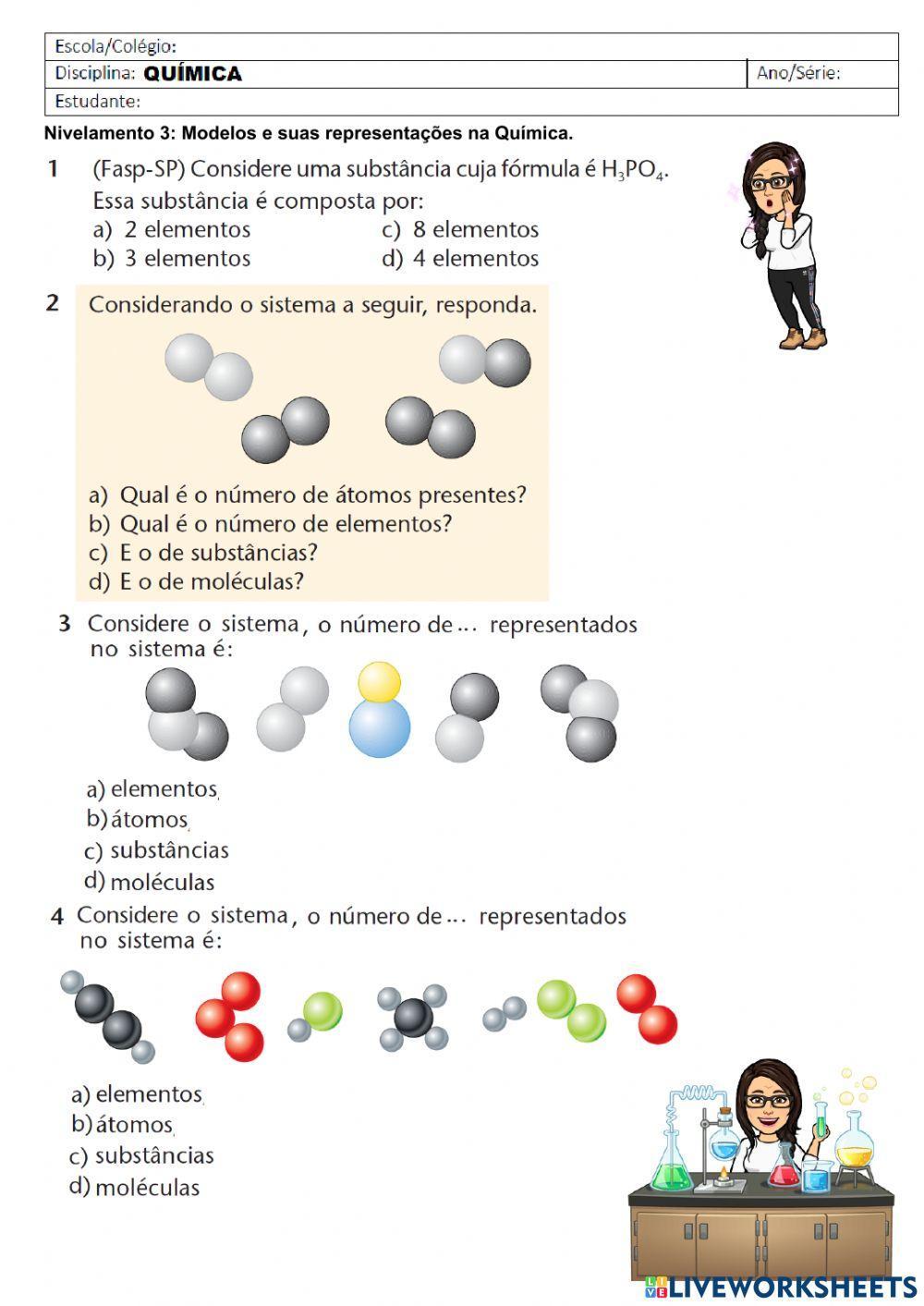 Modelos e suas representações na Química.