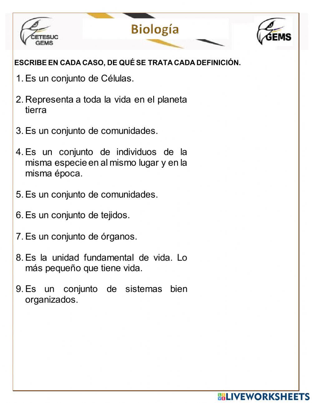 Organización de los seres vivos