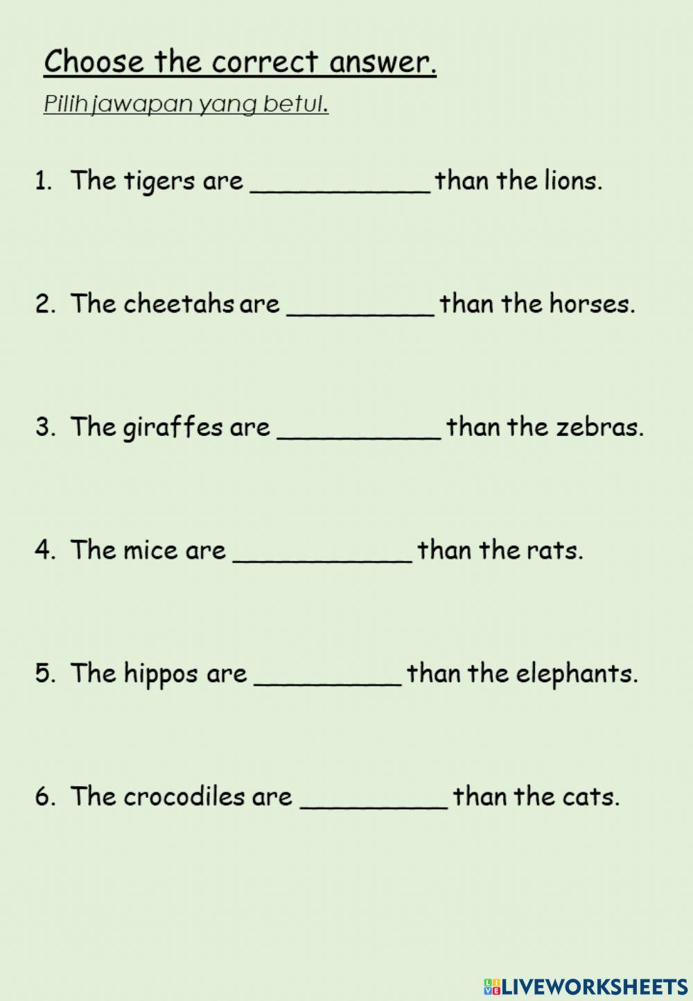 English Year 3 Unit 10 The World Around Us Ex2