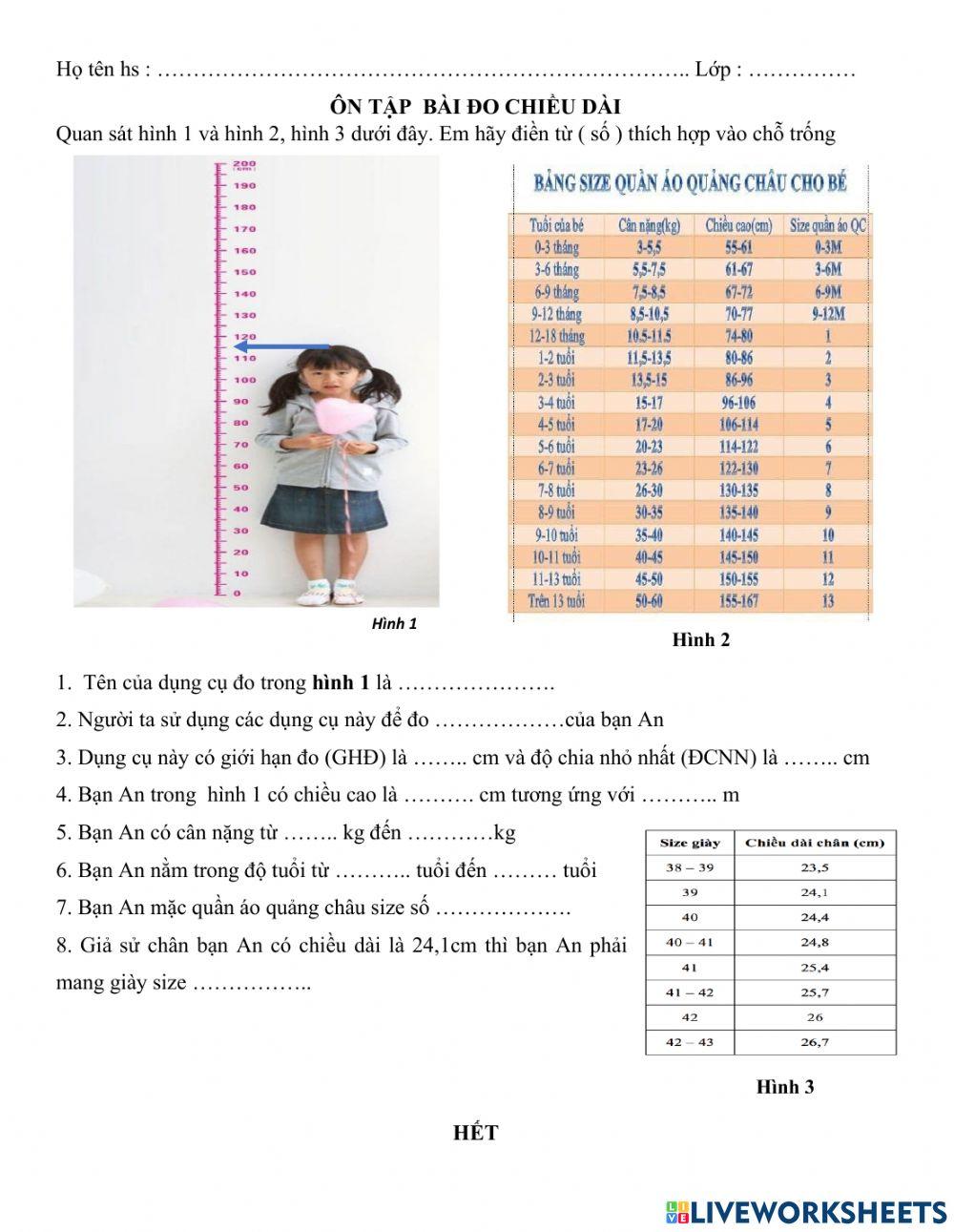 Bài ôn tập cuối kì I