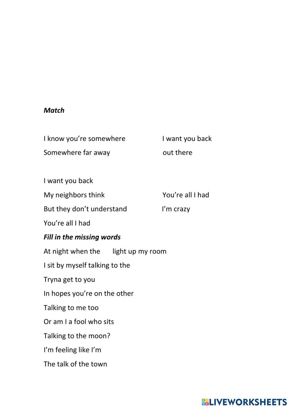 Talking to the moom  Song