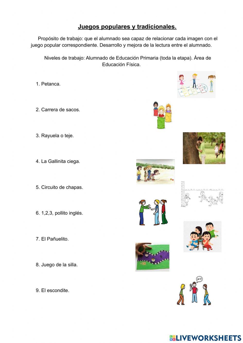 Juegos populares y tradicionales.