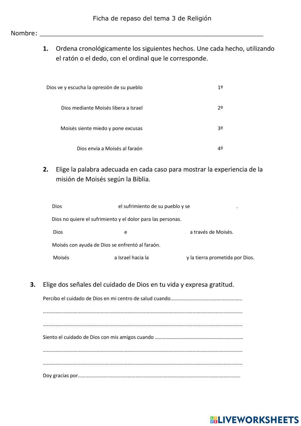 Repaso tema 3 de Religión