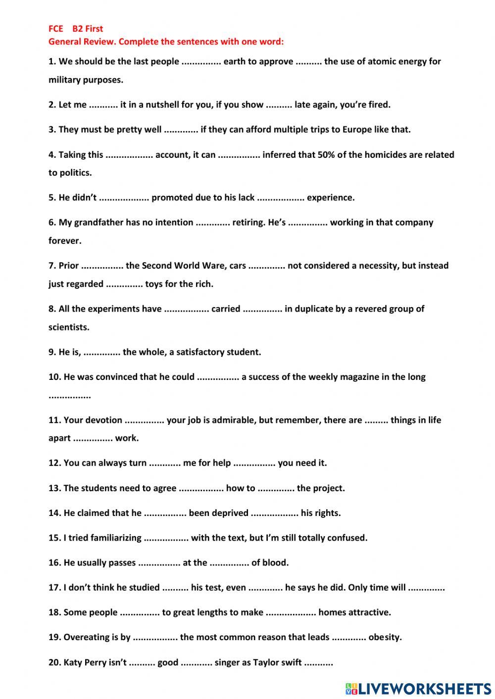 FCE General Review Part 2 RUE