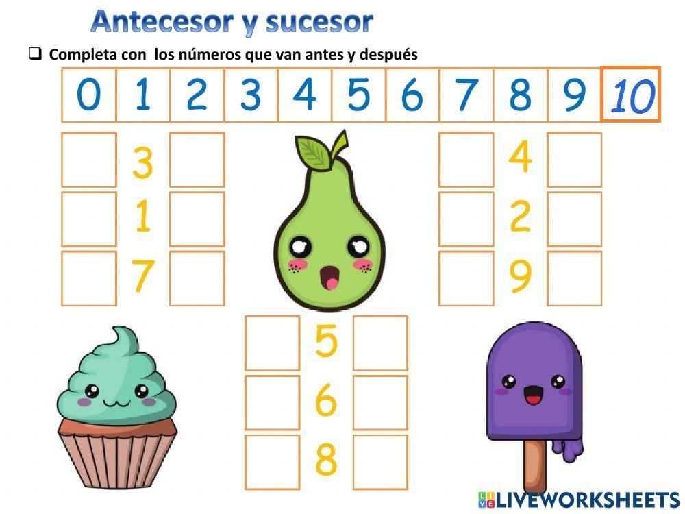 Antecesor, sucesor e intermedio