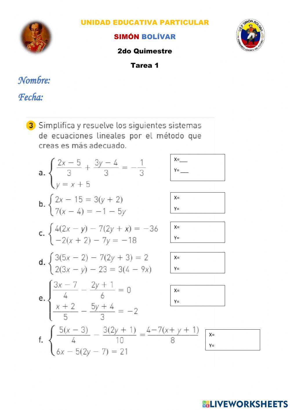 Métodos de Solución de sistema de ecuaciones