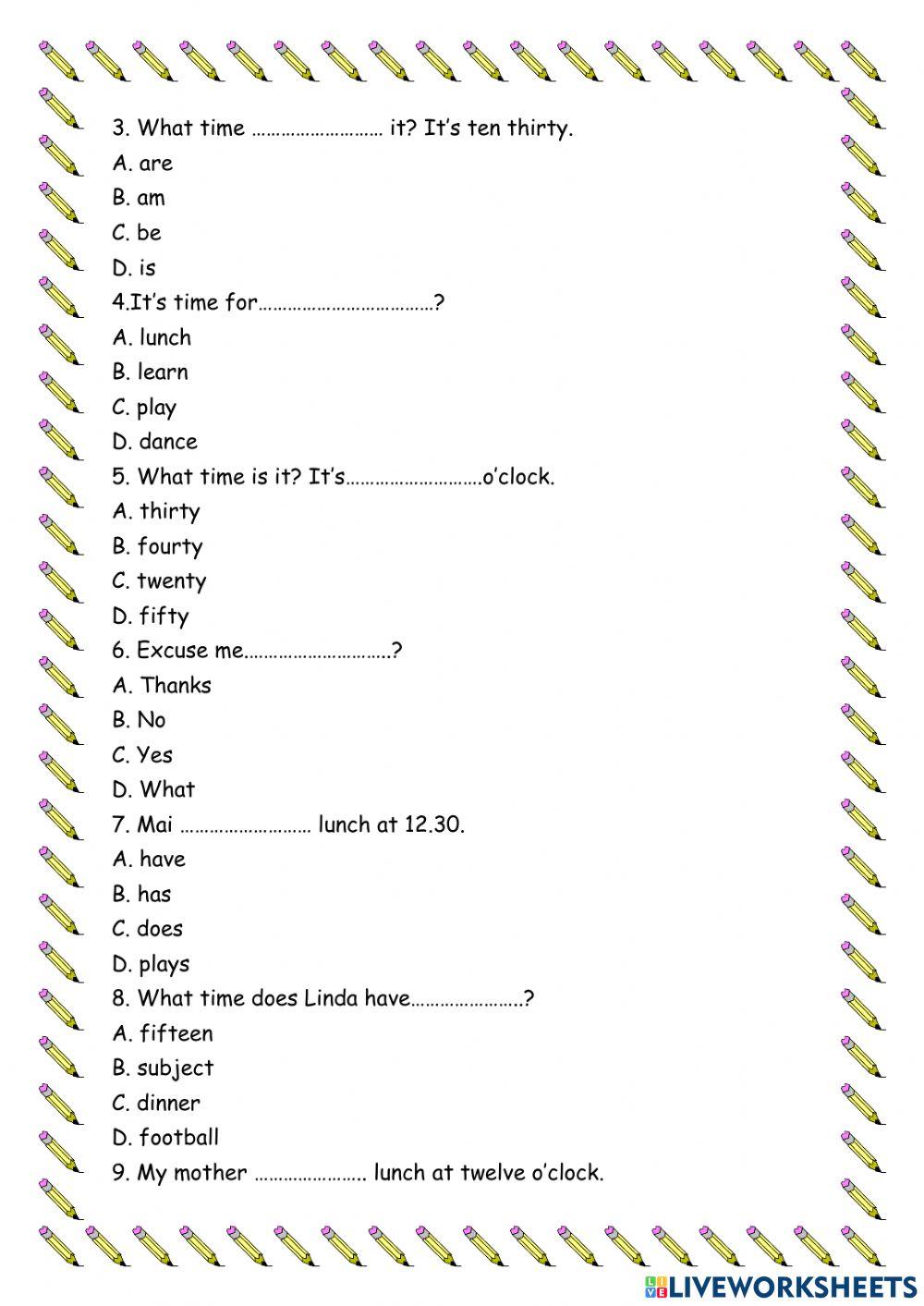 Bài tập tiếng Anh nâng cao lớp 4