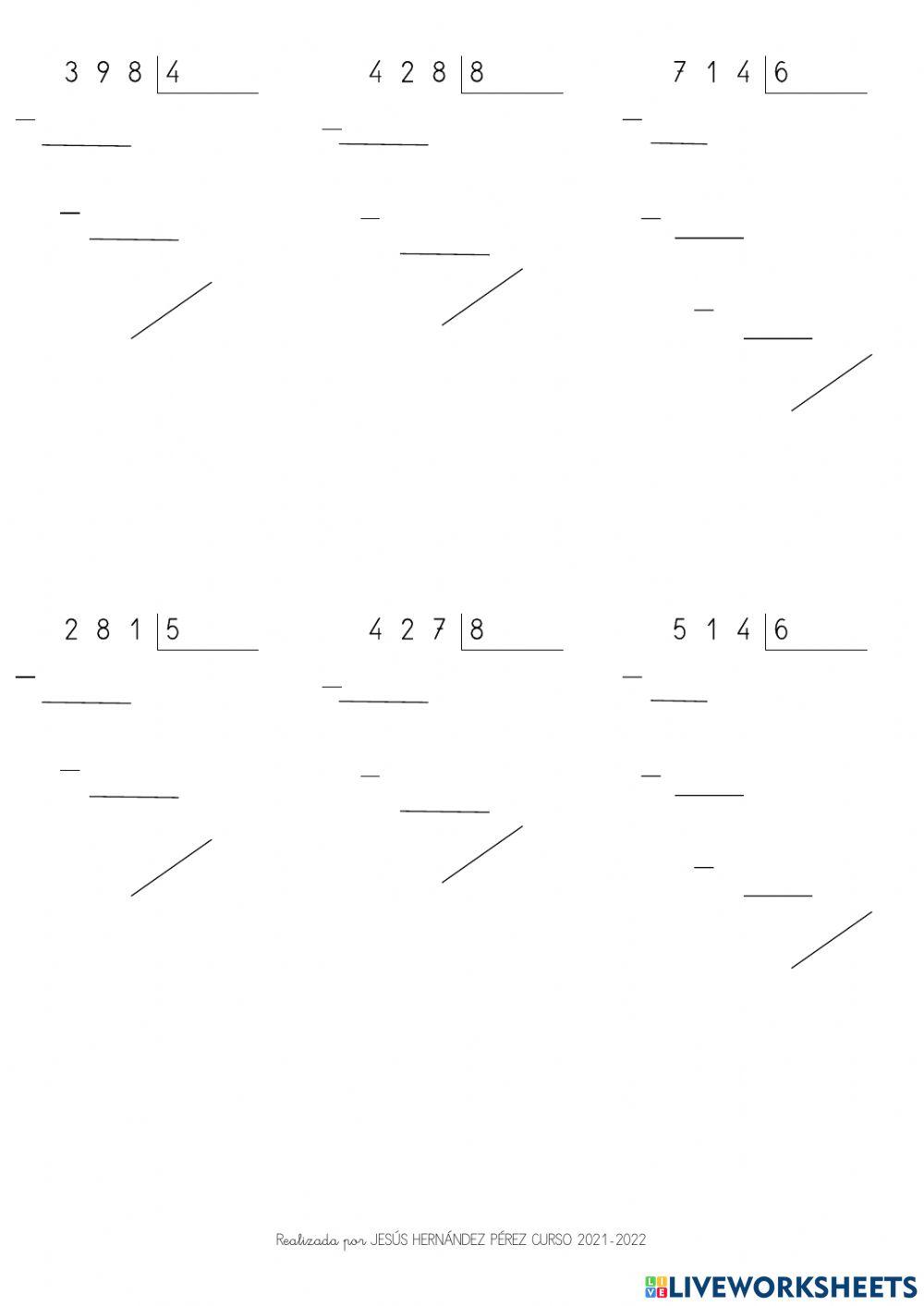 División por 1 cifra