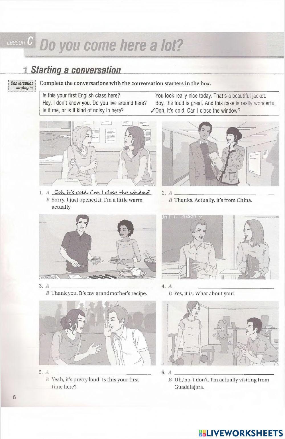 Starting a conversation