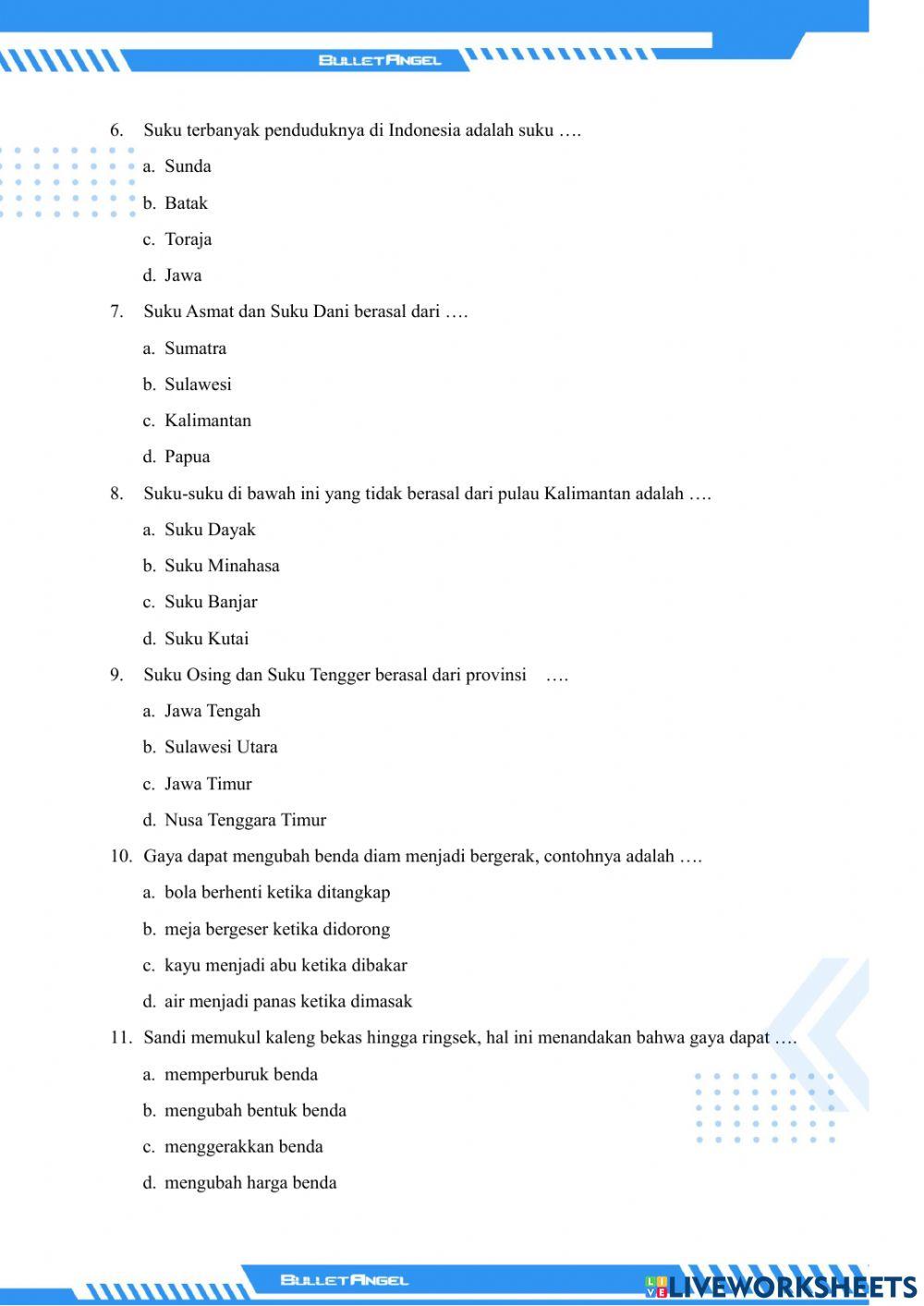 Soal Tema 7 Subtema 1