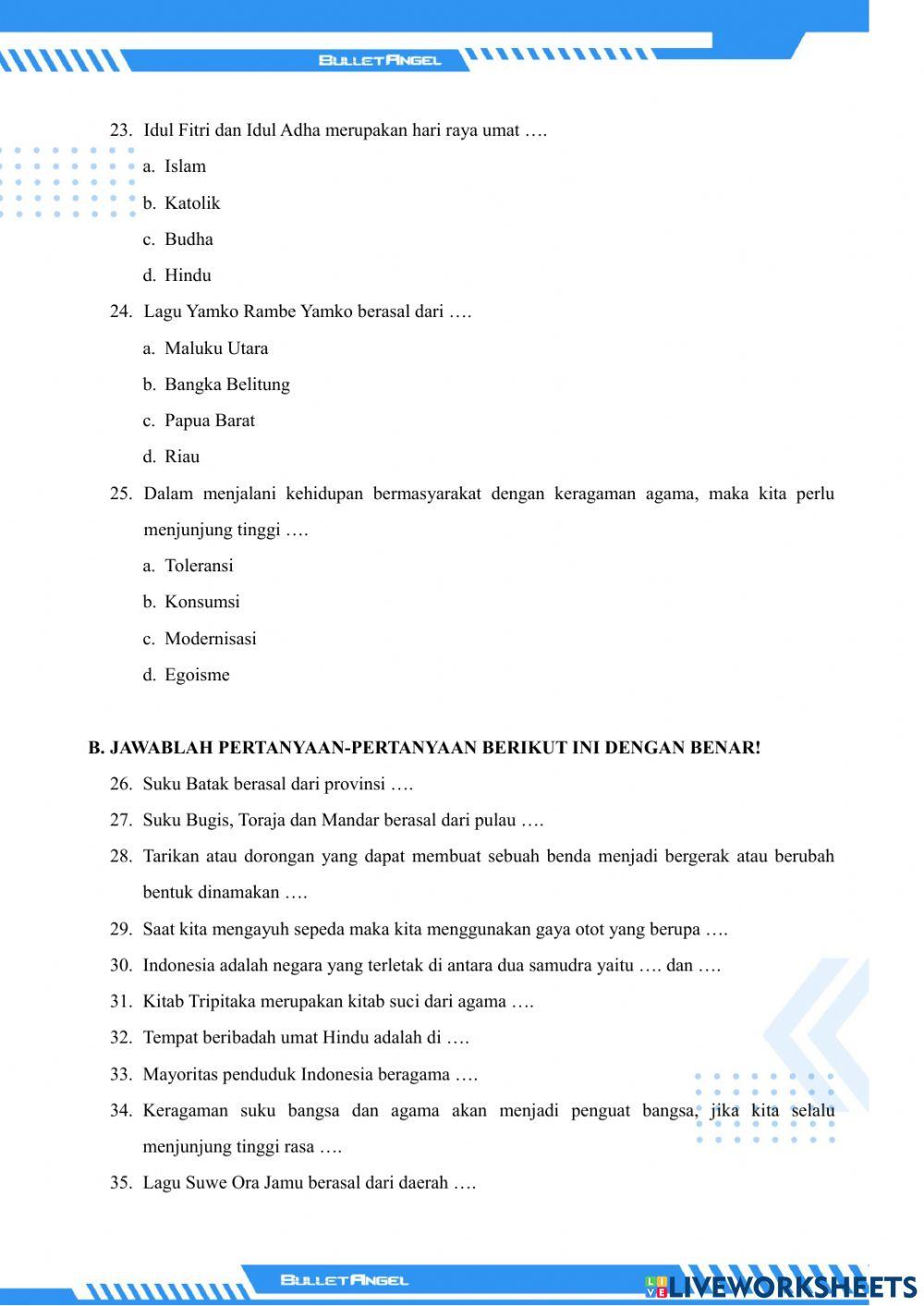 Soal Tema 7 Subtema 1