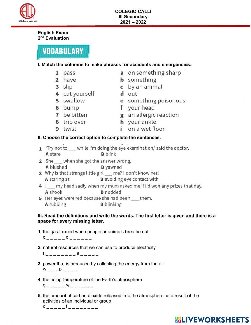 III Secondary 2nd evaluation