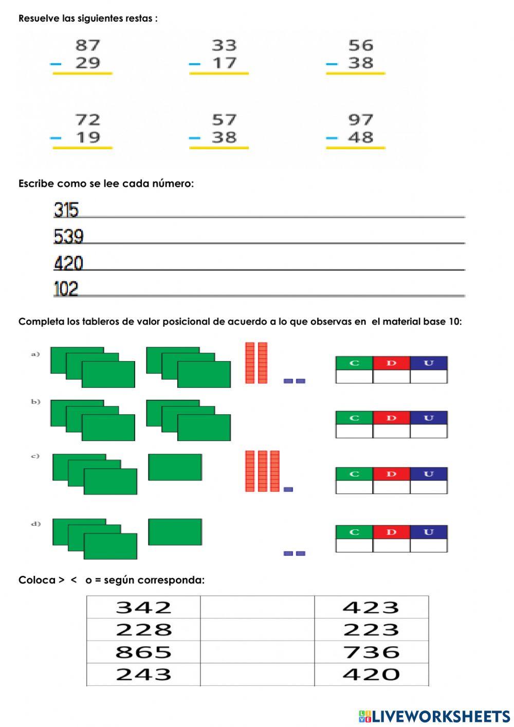 Números de tres cifras