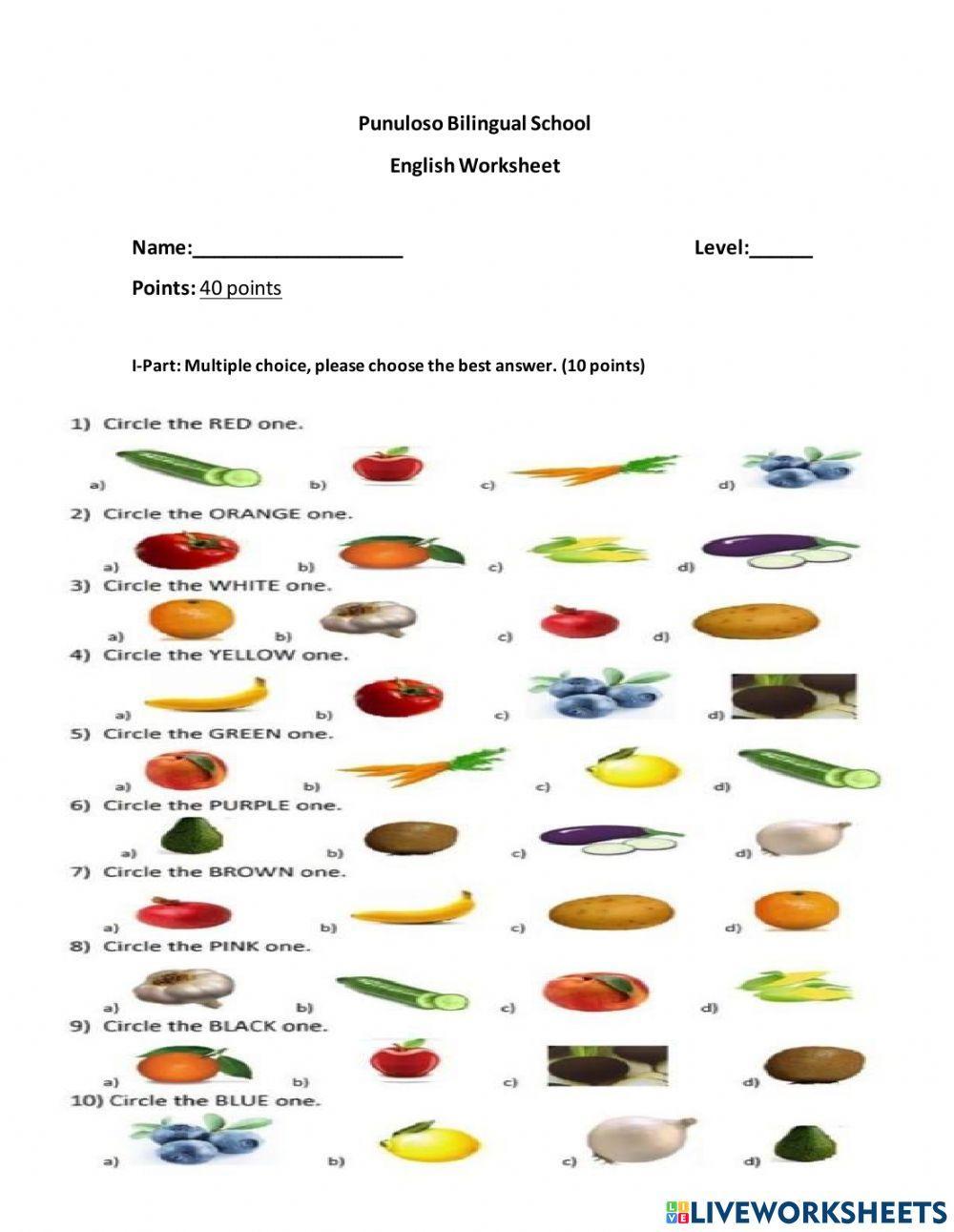 Primary and secondary colors