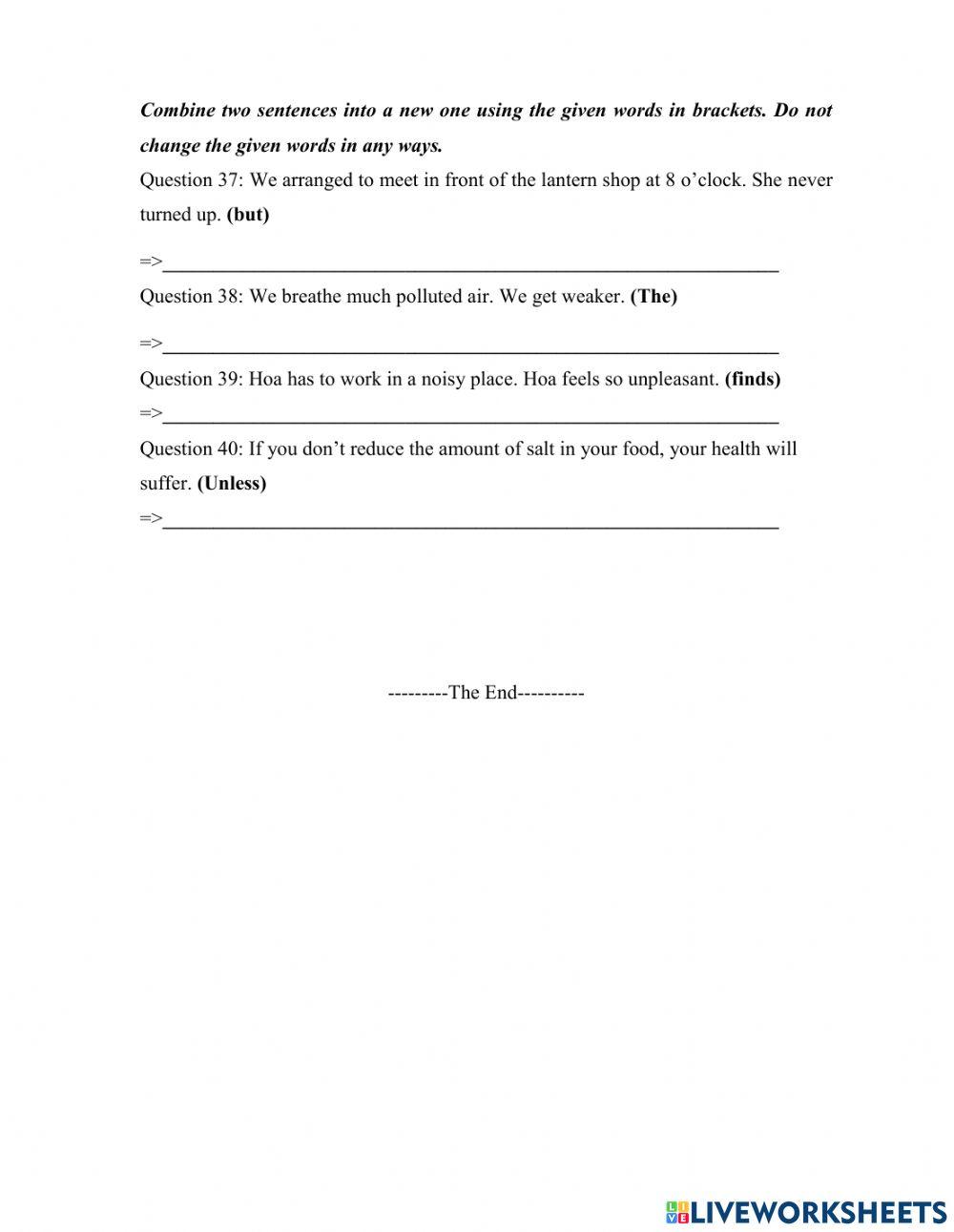 Đê thi vào 10 - test 2