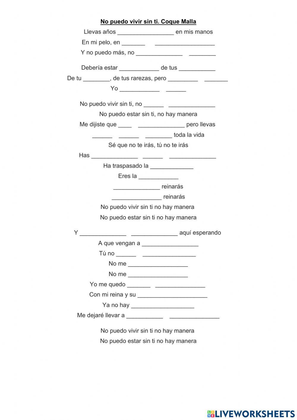 No puedo vivir sin tí