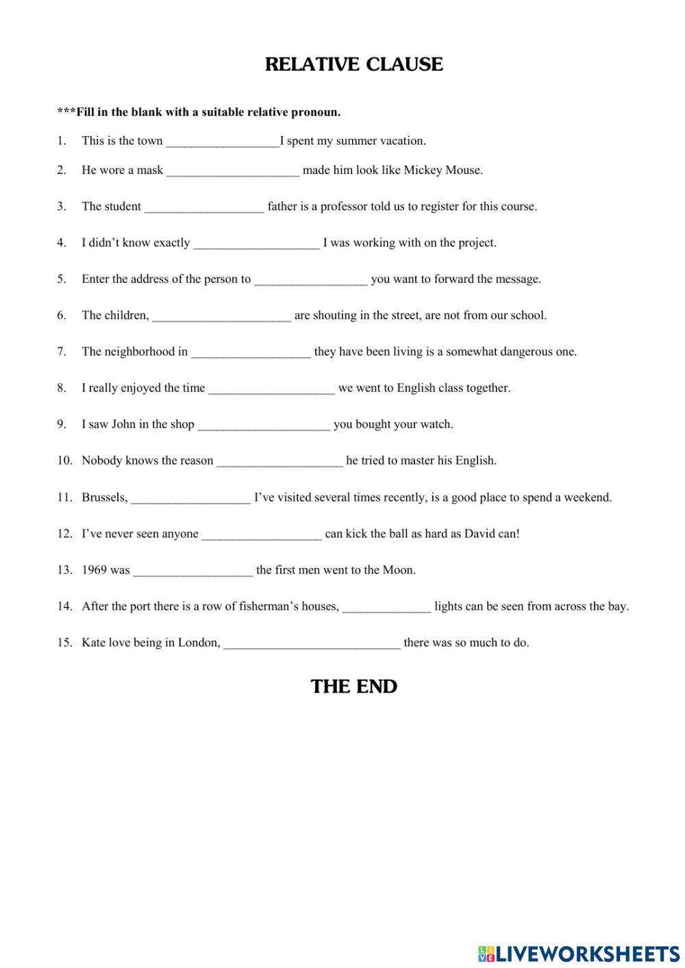 E9- Relative pronouns