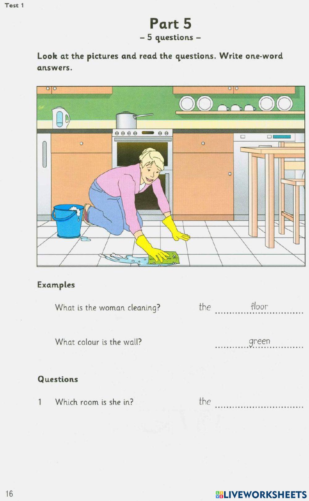 Starters 7 - Test 1 Reading Writing