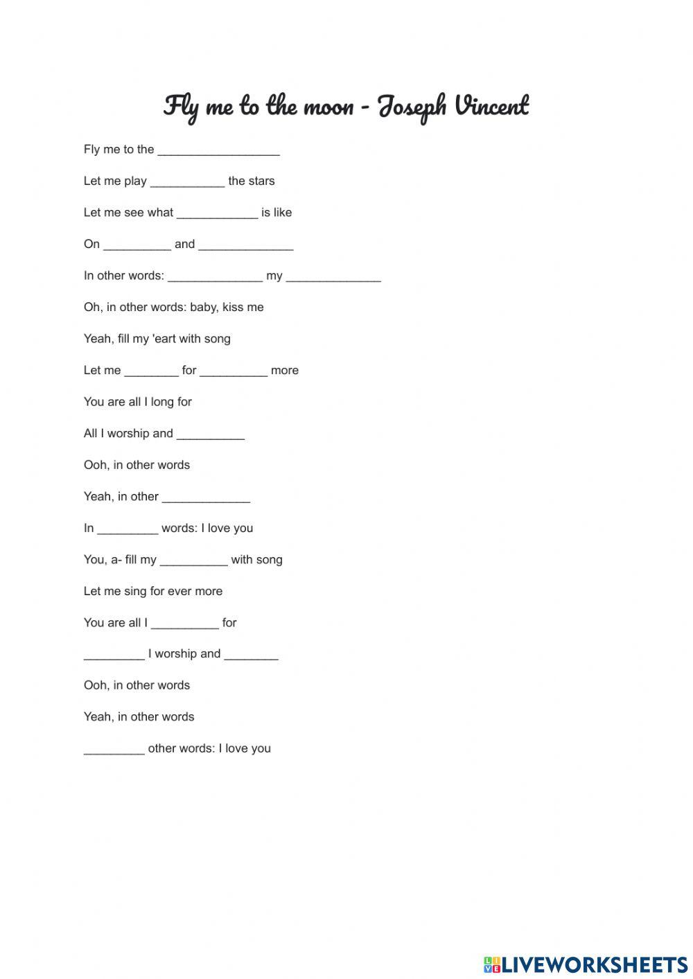 Fly me to the moon lyrics