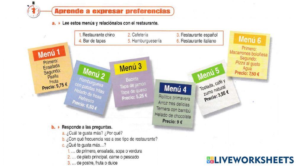 2 Semeste Comida  clase  6