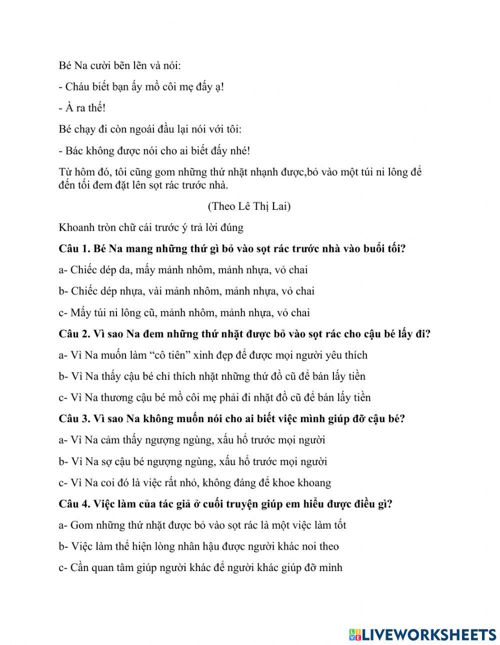 Phiếu bài tập tuần 15