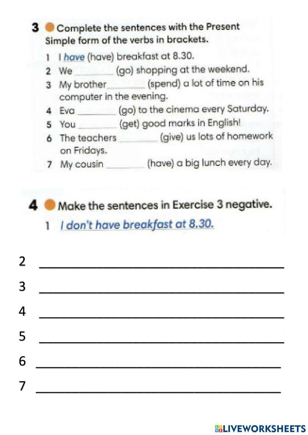 Wider World 1 - Unit 3.2 - Present Simple (affirmative and negative)