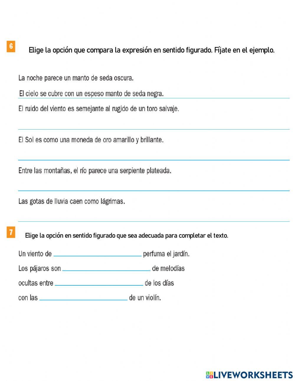 El sentido literal y figurado El sentido literal y figurado