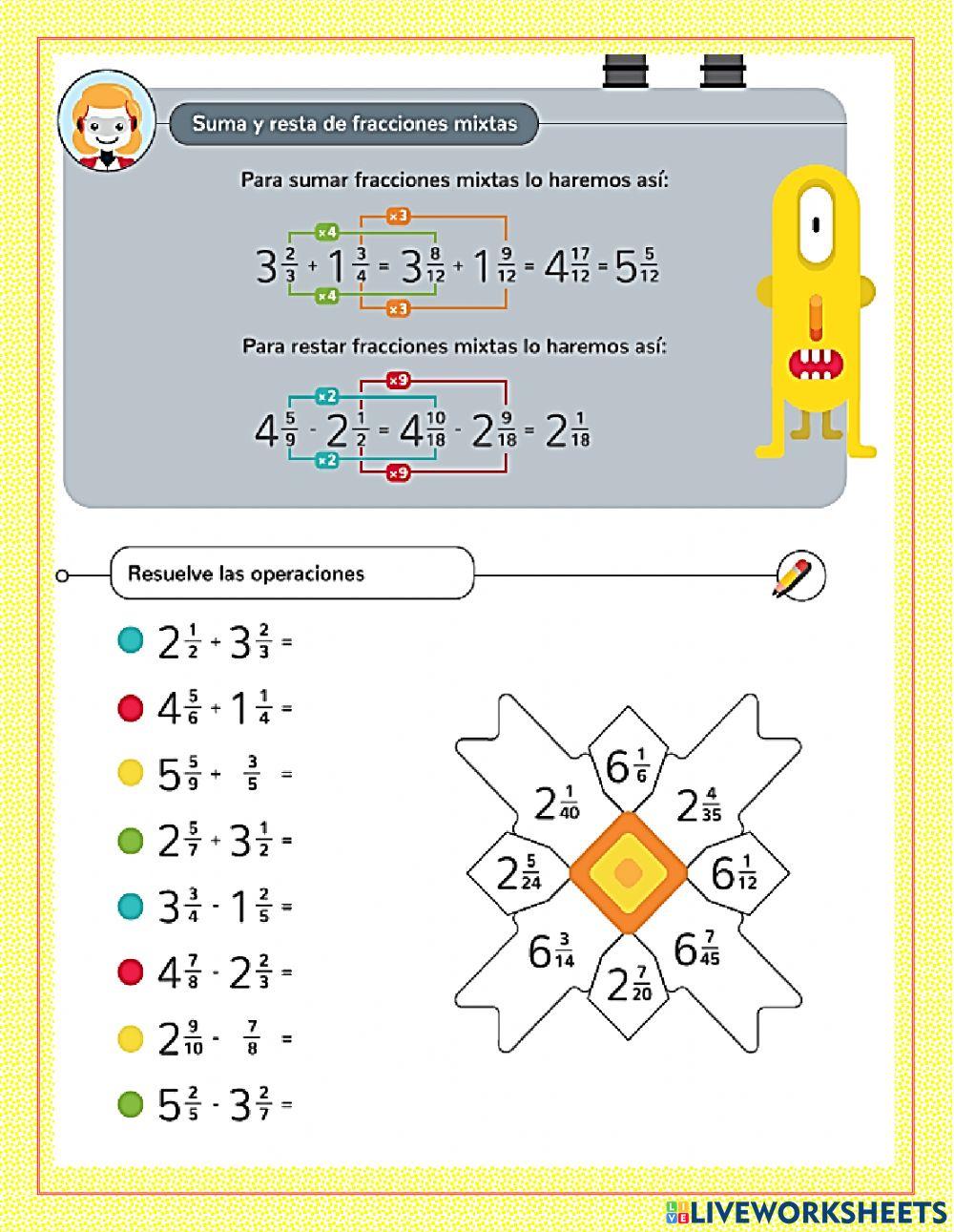 Suma y resta de fracciones