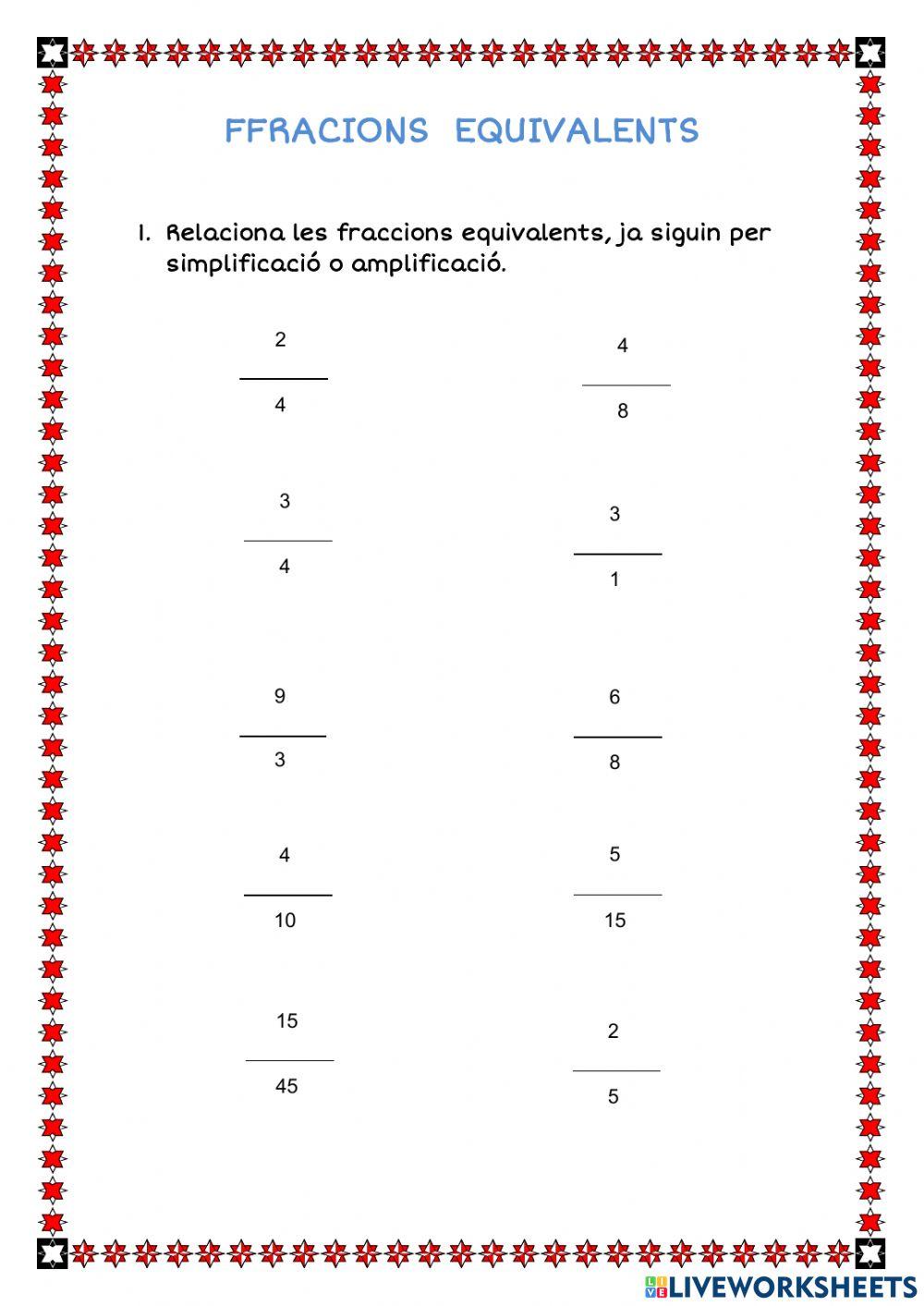 Fraccions equivalents
