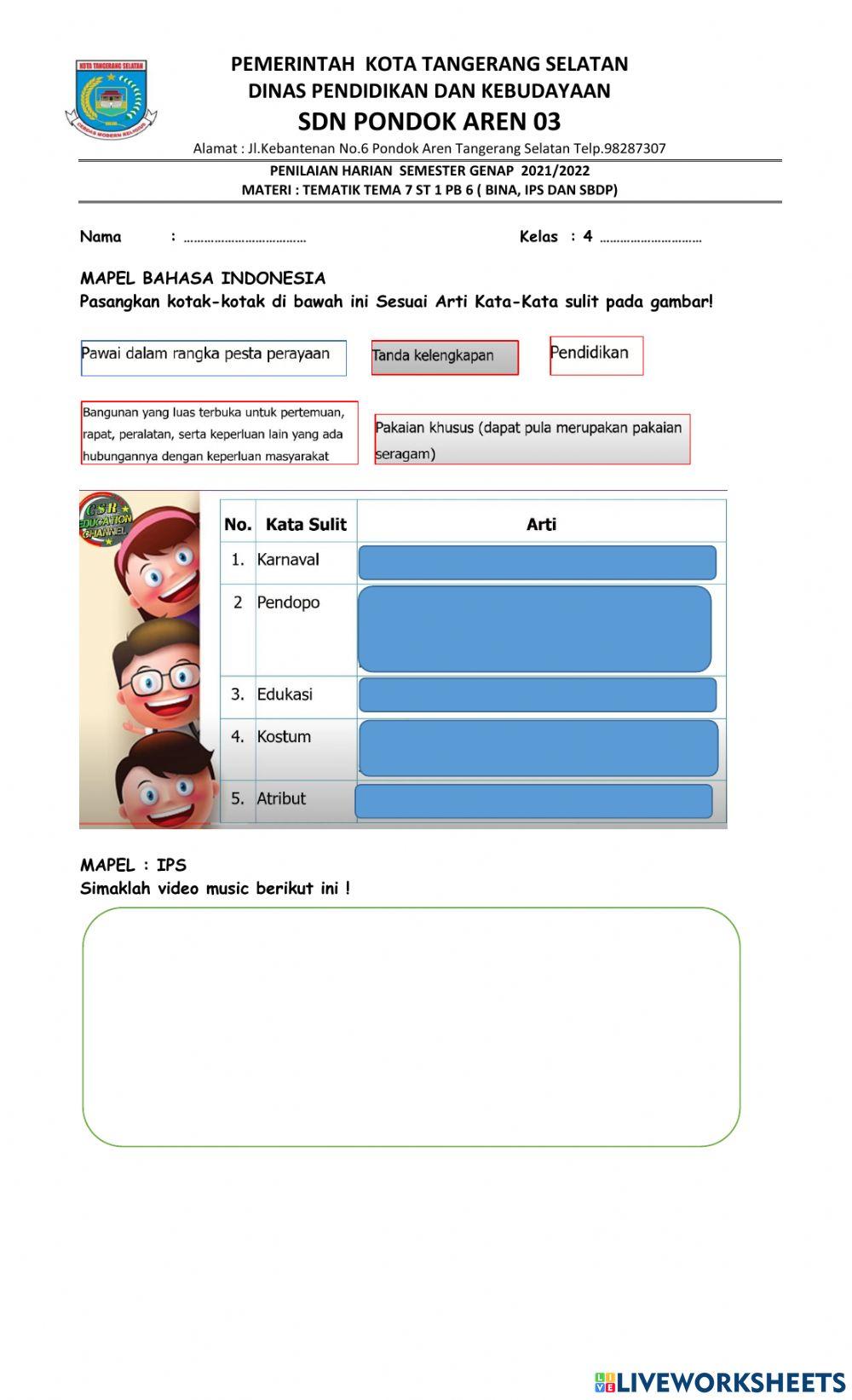 Penilaian tema 7 st 1 pb6