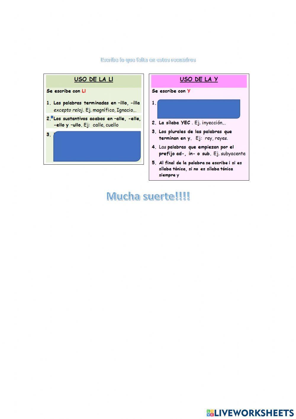 Lengua Verbos, averbios, tiempos verbales y ortografia de la ll y y.