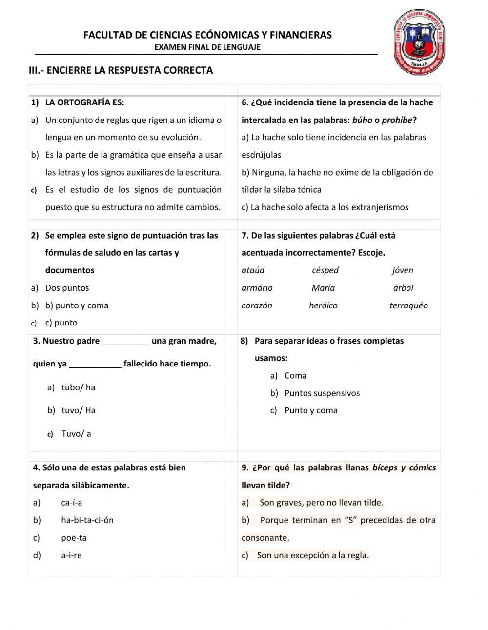 FINAL DE ORTOGRAFÍA