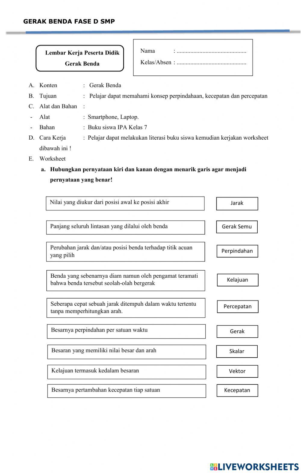 LKPD Gerak Benda