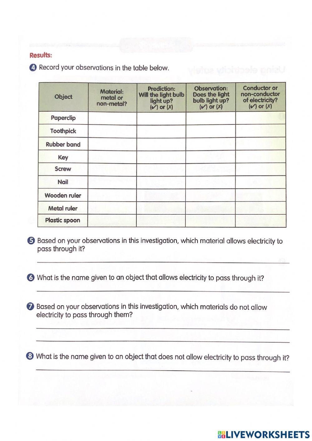 Conductor & non conductors of Electricity