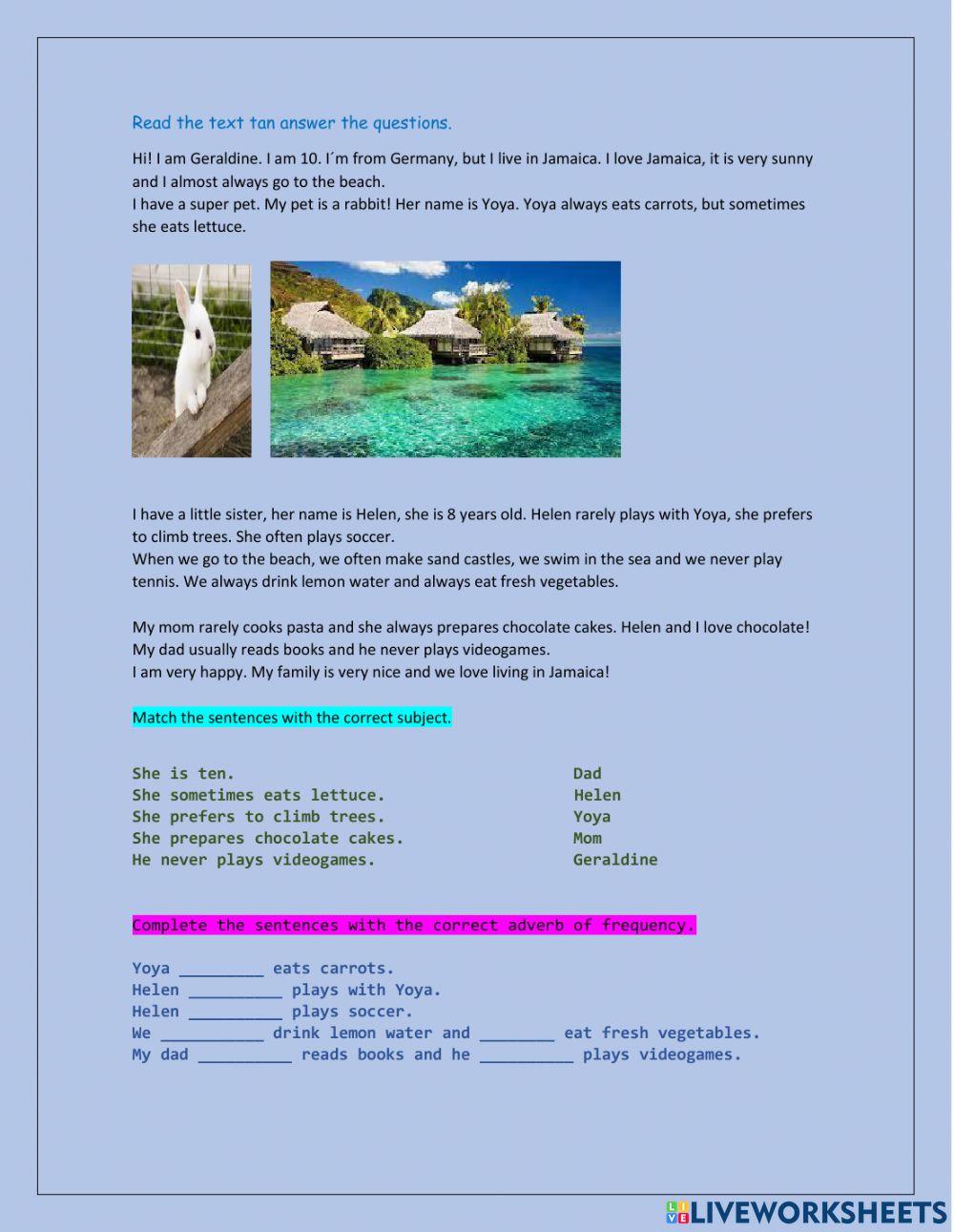 English Reading Comprehension A2