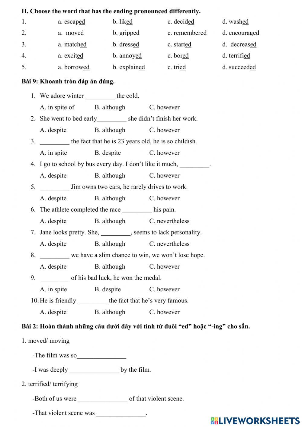 Grade 7 - Unit 8 grammars
